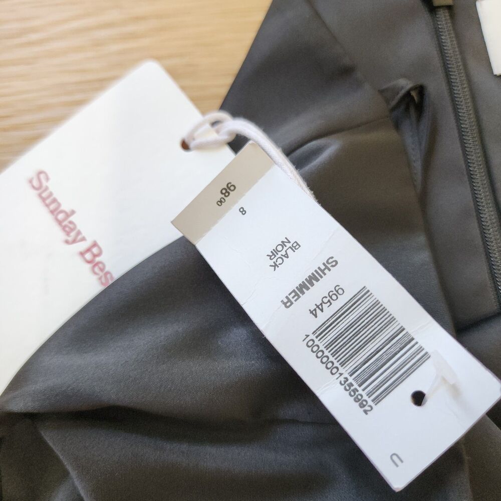 Aritzia Sunday Best Slip Dress Womens 8 Total Eclipse Black Sexy Satin NWT - Picture 3 of 9
